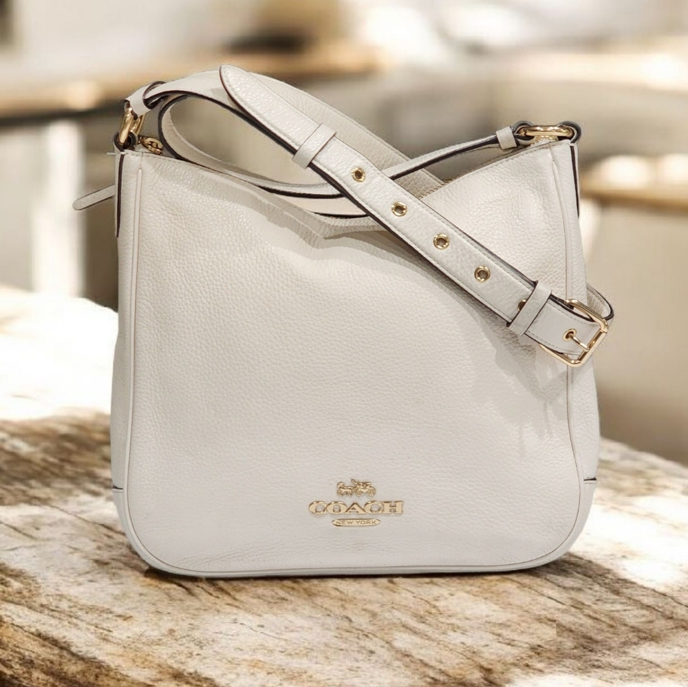 Coach Cream Shoulder Bag with Gold Accents